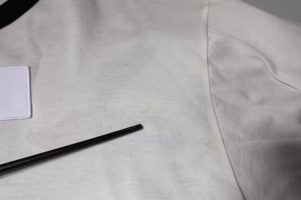 Dolce & Gabbana Weißes Camouflage-T-Shirt aus Baumwolle mit Rundhalsausschnitt