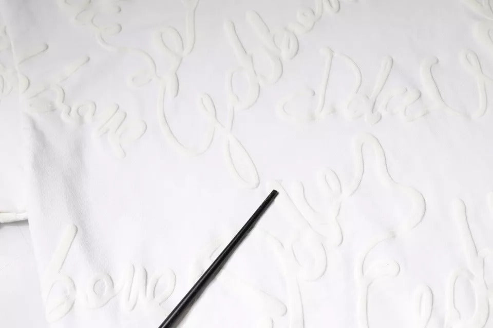 Dolce & Gabbana – Weißes Baumwoll-T-Shirt mit Rundhalsausschnitt und Logo-Print