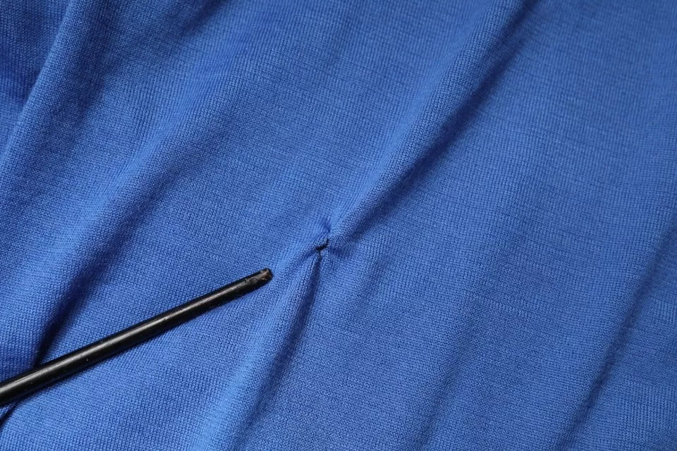 Dolce & Gabbana – Blaues Poloshirt aus Kaschmir mit kurzen Ärmeln für Herren