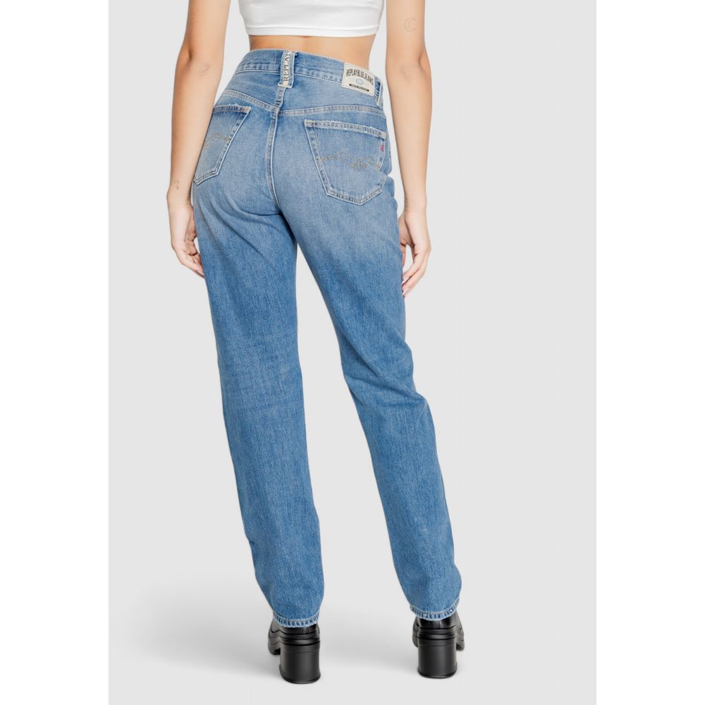 Replay – Blaue Mom-Jeans aus Baumwolle