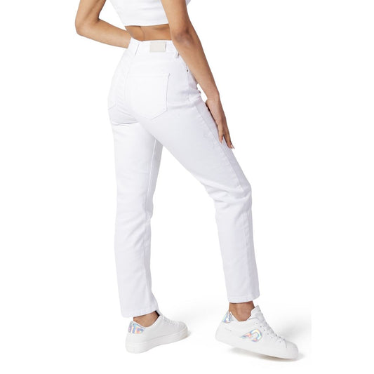 Only – Weiße Mom-Jeans aus Baumwolle