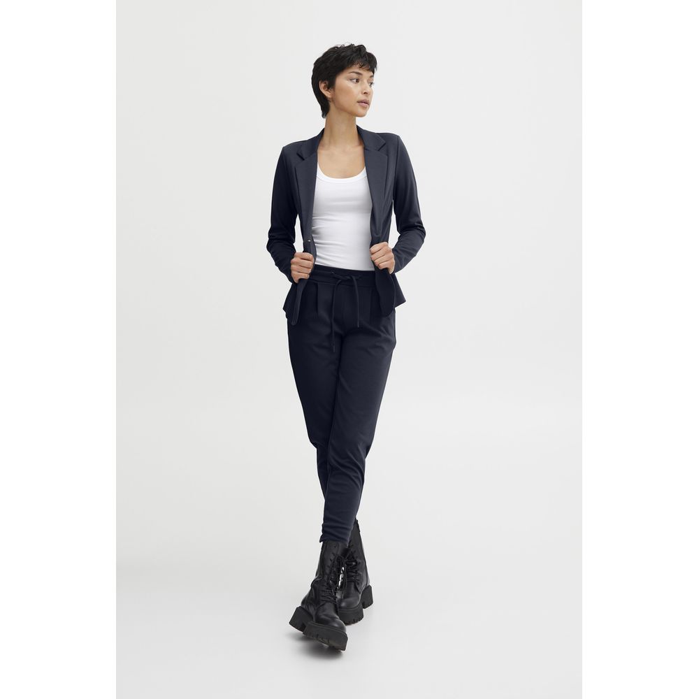 ICHI Blaue Polyesterhose