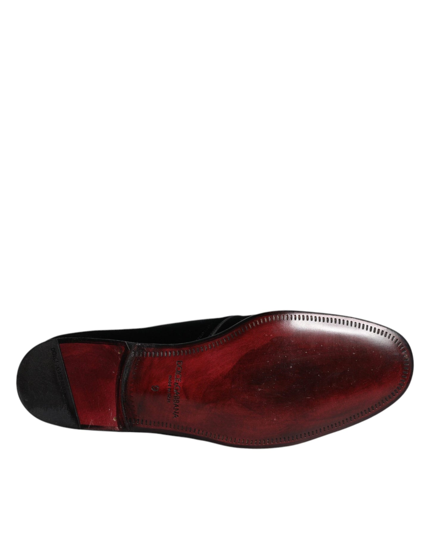 Dolce & Gabbana – Derby-Schnürschuhe aus schwarzem Samt und Leder