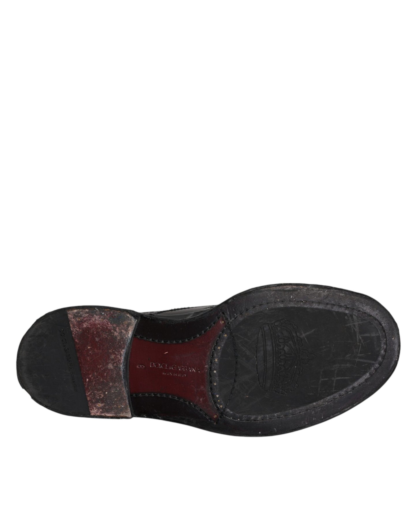 Dolce & Gabbana – Formelle Derby-Schuhe aus schwarzem Leder mit Flügelkappe