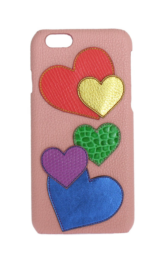 Dolce & Gabbana – Rosa Leder-Telefonhülle mit Herzmotiv