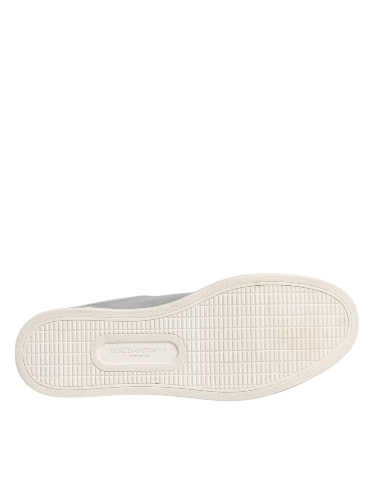Dolce & Gabbana Silber London Low Top Leder Sneakers Schuhe