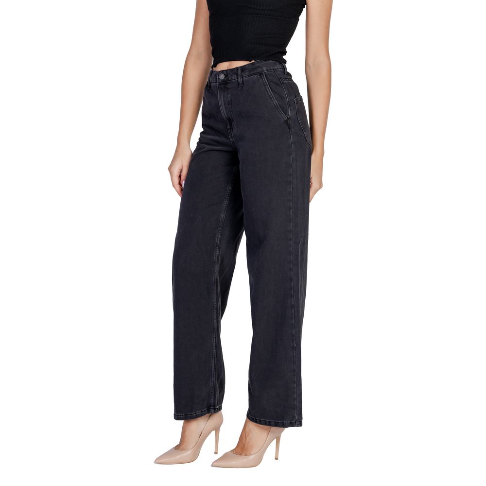 Jacqueline De Yong – Schwarze Jeans aus Baumwolle mit entspannter Passform