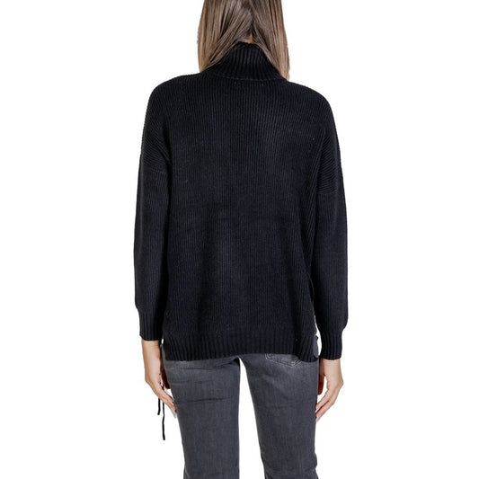 Sandro Ferrone Black Viscose Turtleneck
