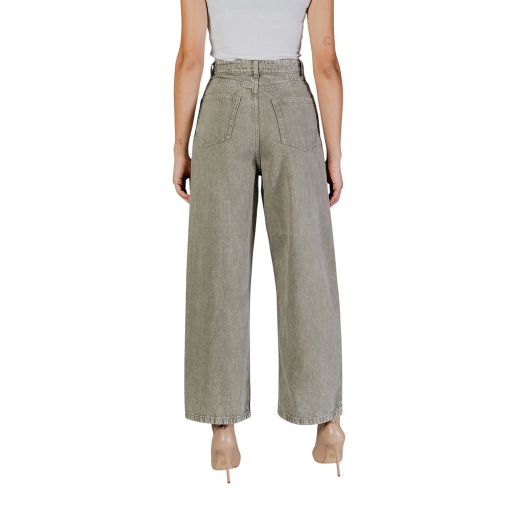 Only – Grüne Bootcut-Jeans aus Baumwolle