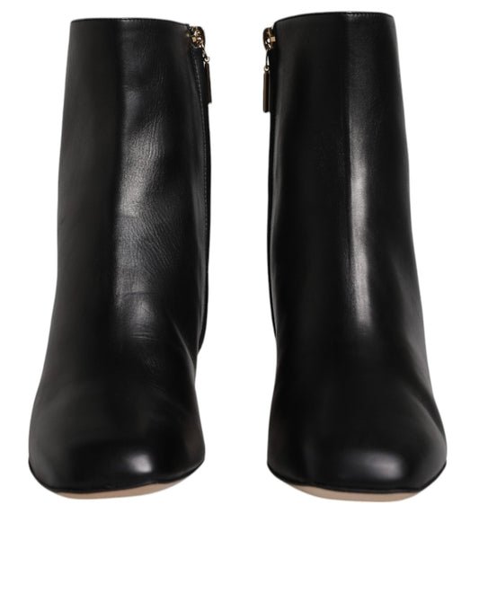 Dolce & Gabbana – Schwarze Jackie-Stiefel aus Leder mit halbhoher Wadenhöhe