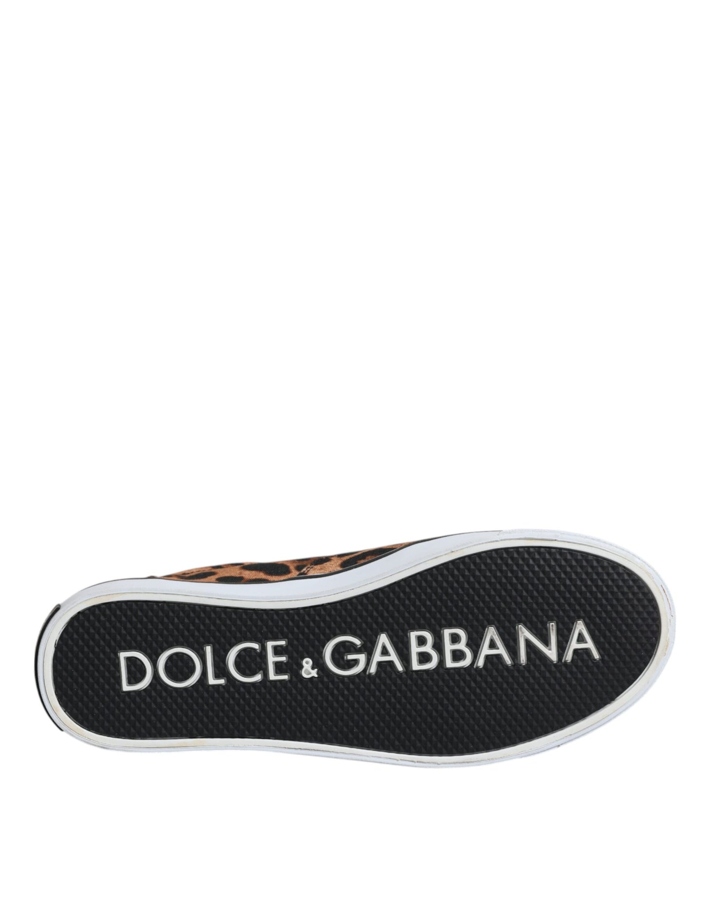 Dolce & Gabbana Braune Sneakers aus Baumwolle mit Leoparden-Logo-Print