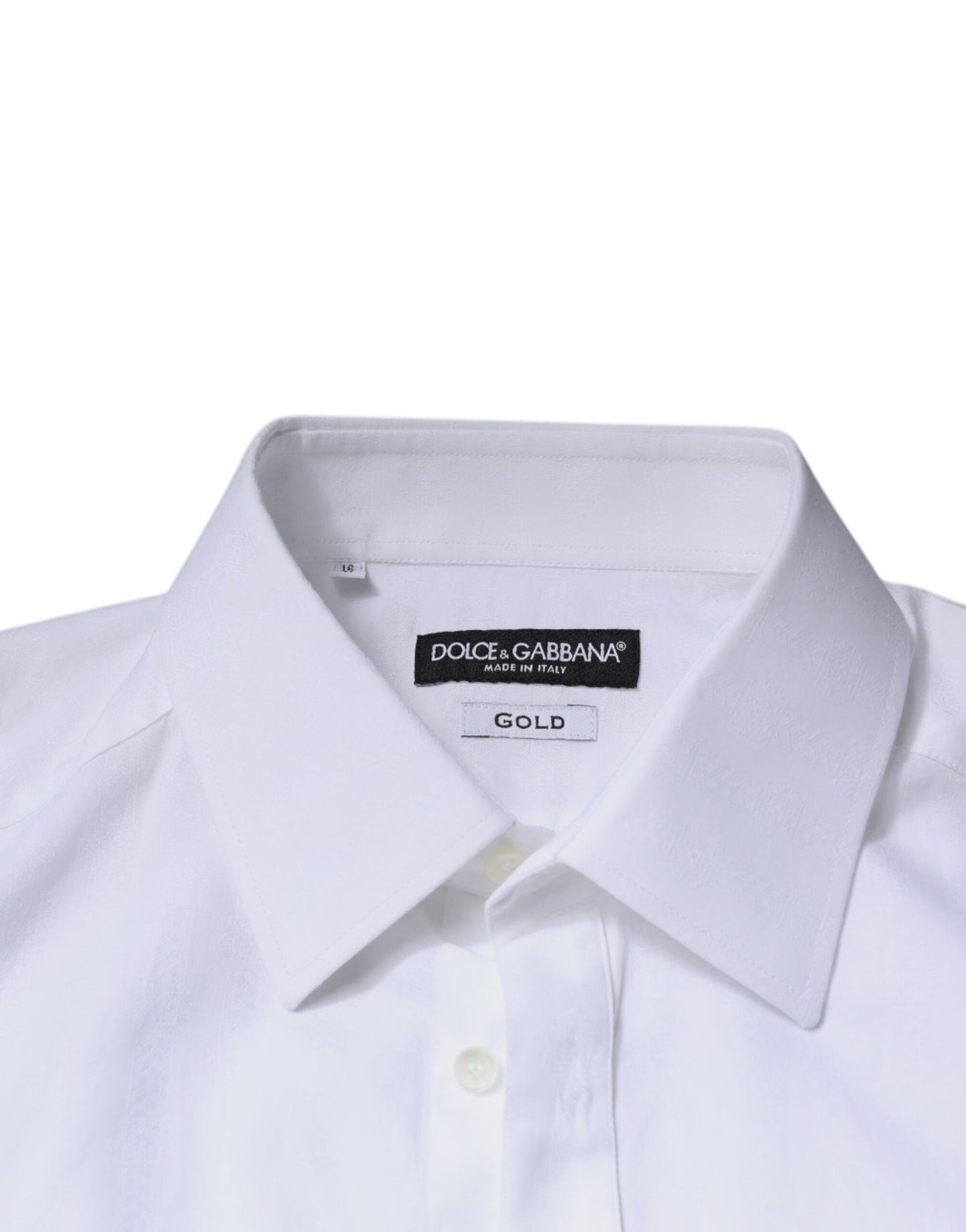 Dolce & Gabbana – Slim Fit – Formelles GOLD-Hemd aus weißer Baumwolle