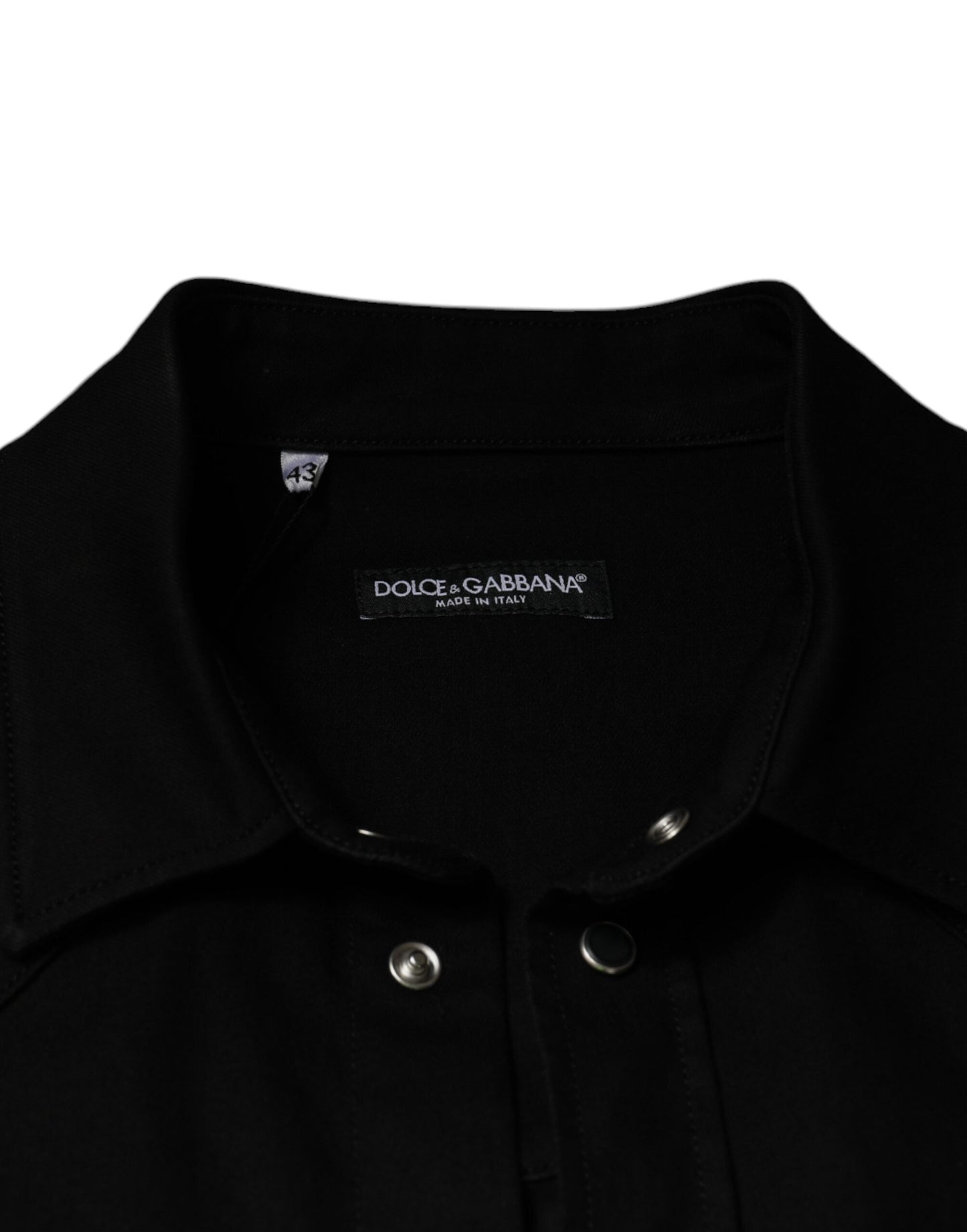 Dolce & Gabbana – Schwarzes Button-Down-Hemd aus Baumwolle mit Kragen