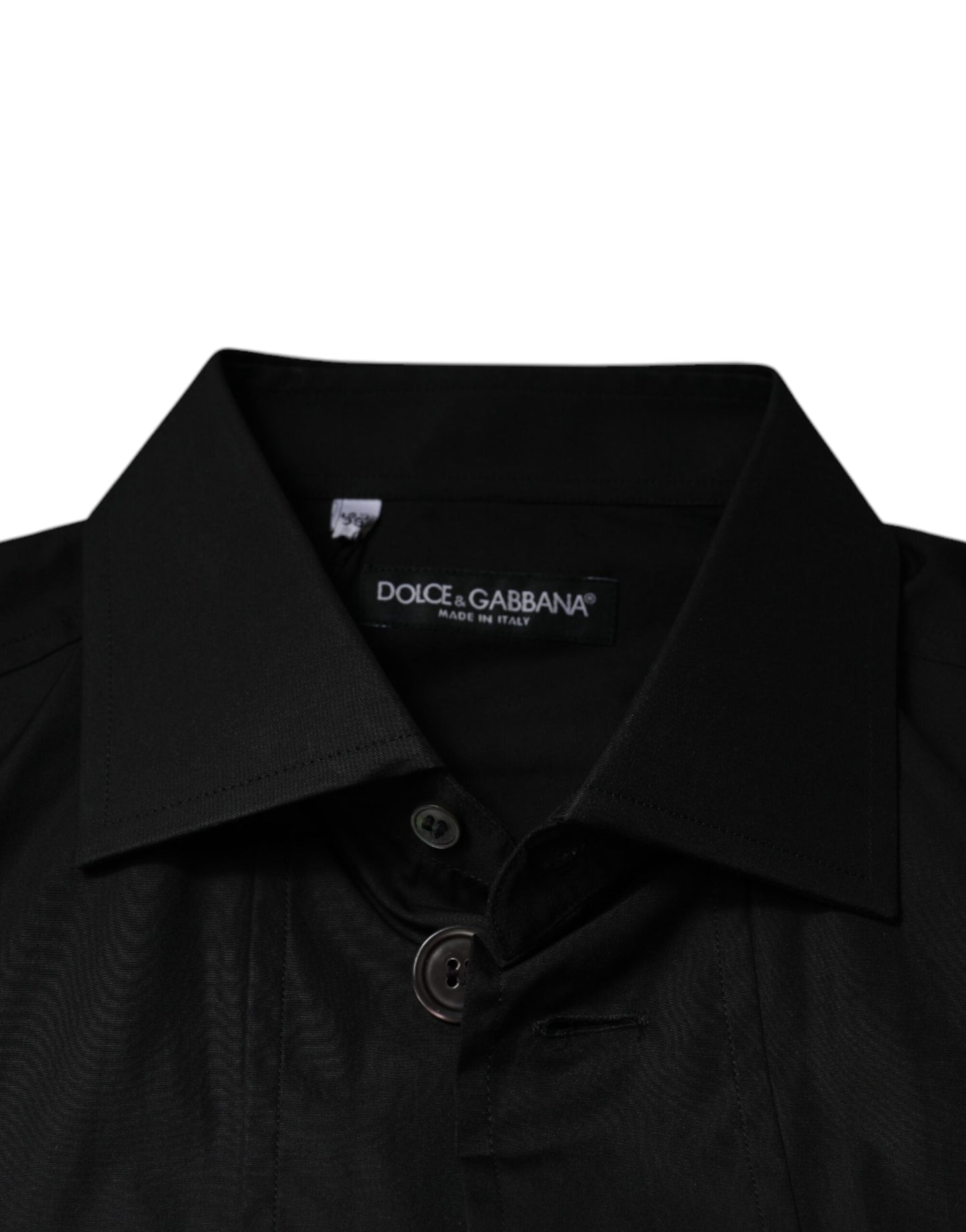 Dolce & Gabbana – Schwarzes, formelles Langarmhemd aus Baumwolle
