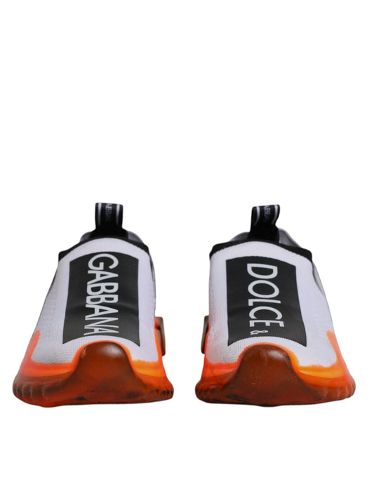 Dolce & Gabbana Sorrento Slip-On Sneakers in Weiß und Orange