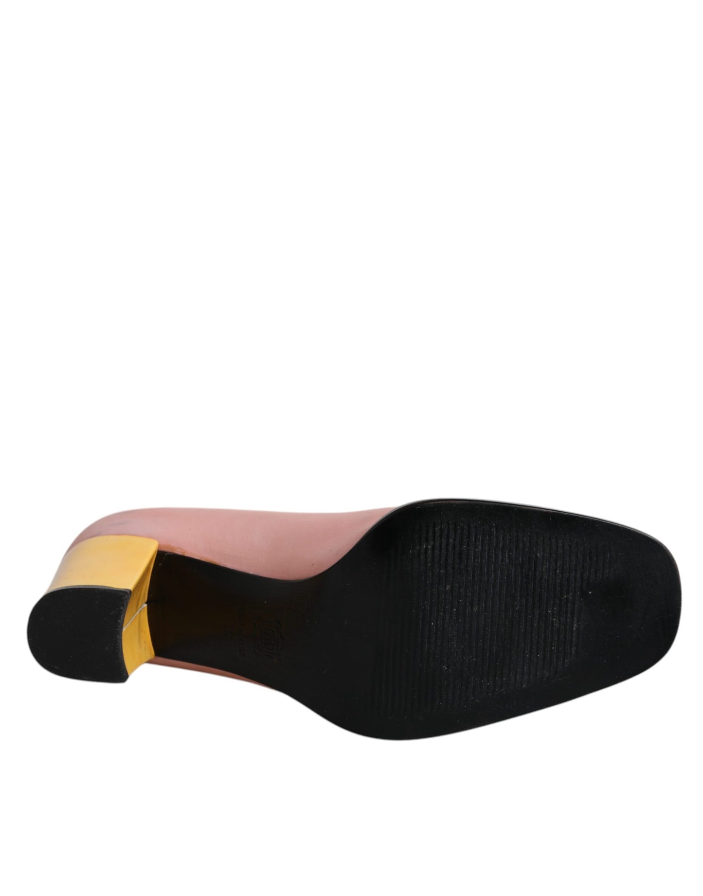 Dolce & Gabbana Pink Gelb Leder Block Heels Pumps Schuhe