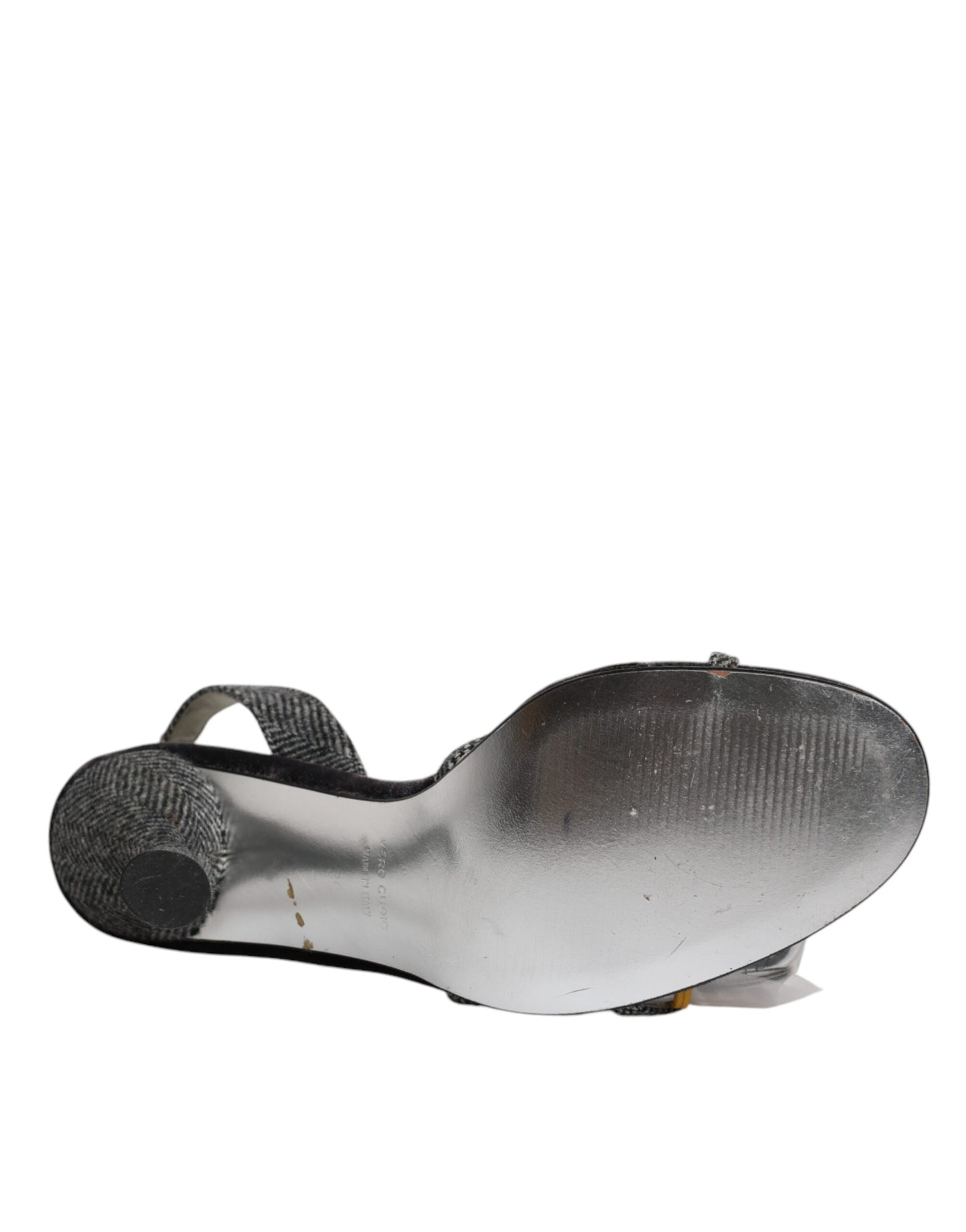 Dolce & Gabbana Schwarze Chevron High Heels Sandalen Schuhe