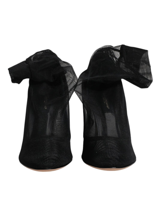 Dolce & Gabbana – Schwarze Stiefel im Sockenstil aus Nylonnetz