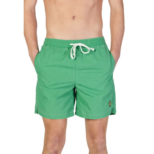 Lyle & Scott, grüne Nylon-Badeshorts