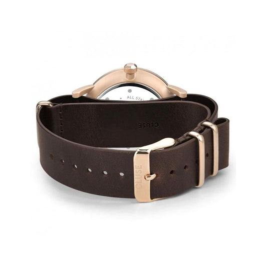 Cluse Armbanduhr mit braunem Lederarmband