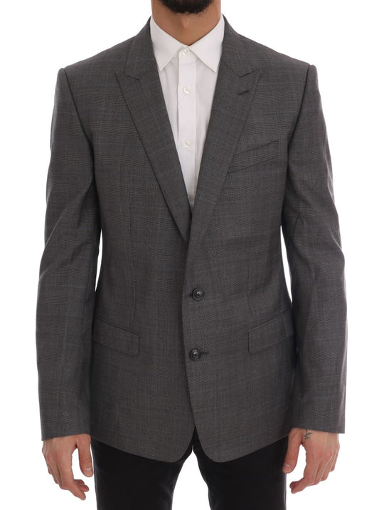 Dolce & Gabbana Grauer MARTINI Slim Blazer aus Wolle