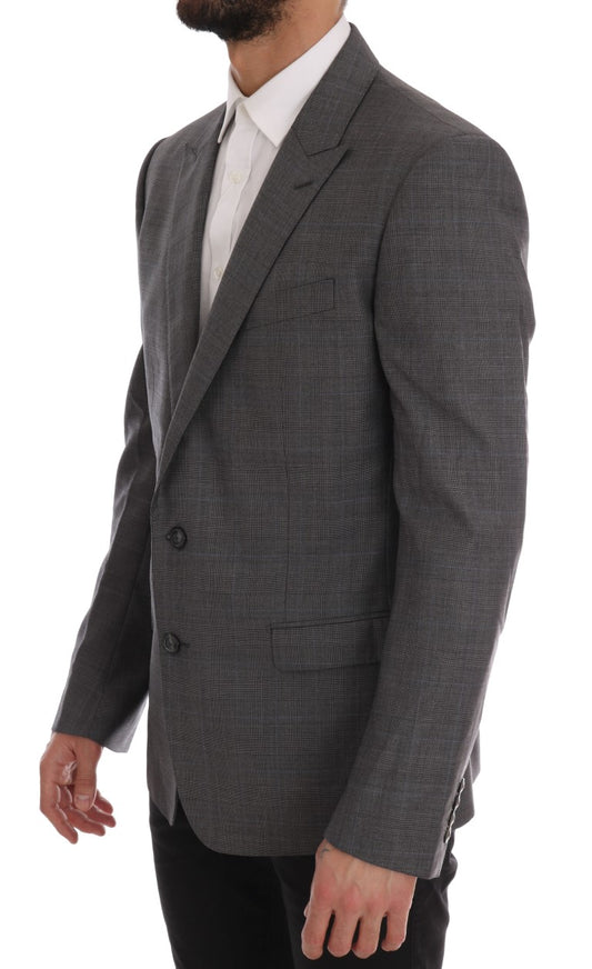 Dolce & Gabbana Grauer MARTINI Slim Blazer aus Wolle
