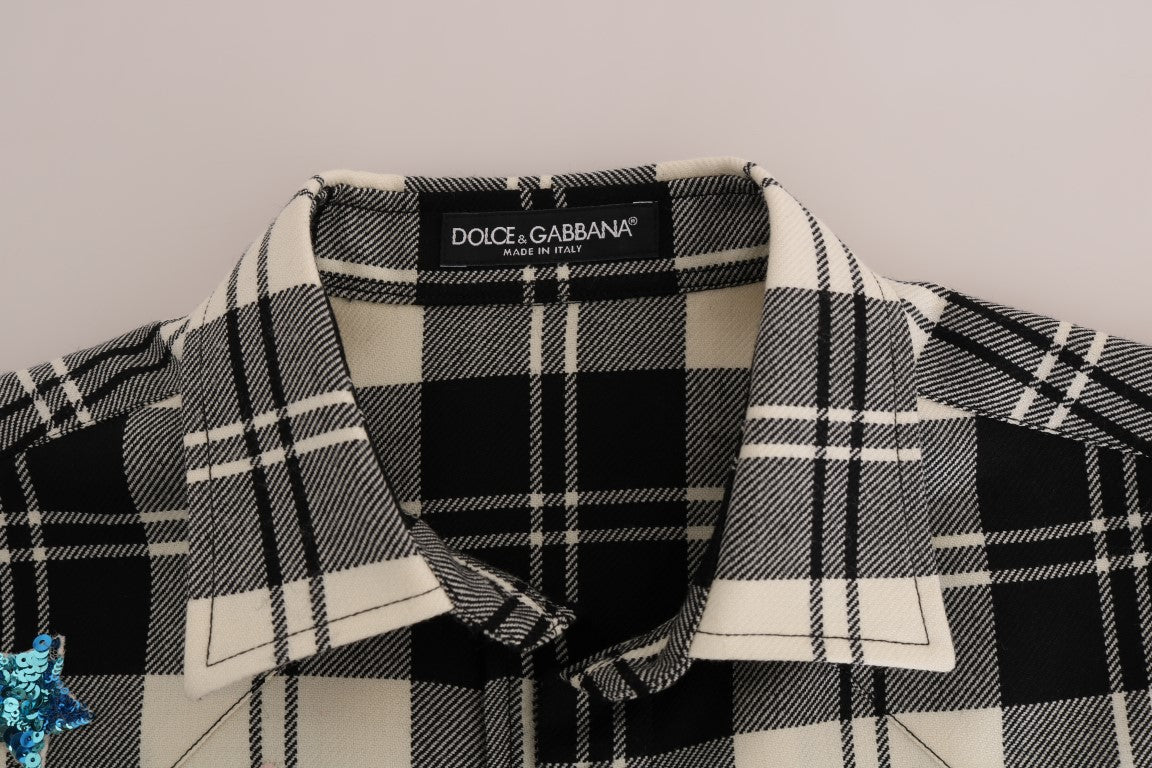 Dolce & Gabbana – Schwarz-weißes Märchen-Kristallhemd