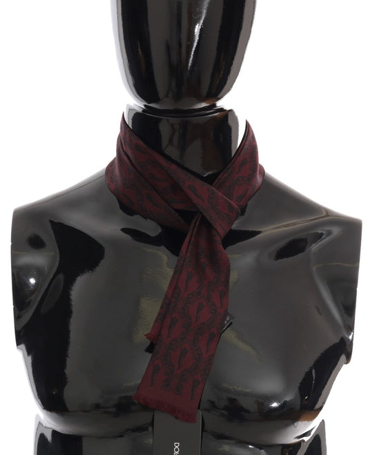 Dolce & Gabbana Bordeaux Seidenkrone Chili Schal