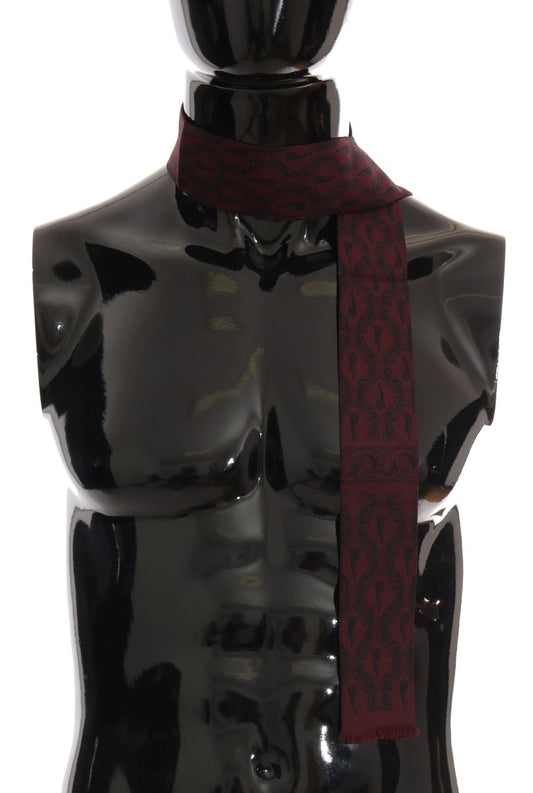 Dolce & Gabbana Bordeaux Seidenkrone Chili Schal