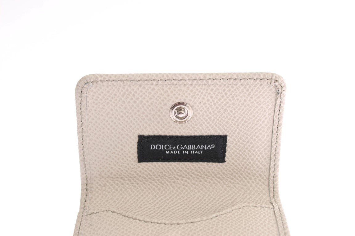 Dolce & Gabbana Weißes Dauphine-Lederetui