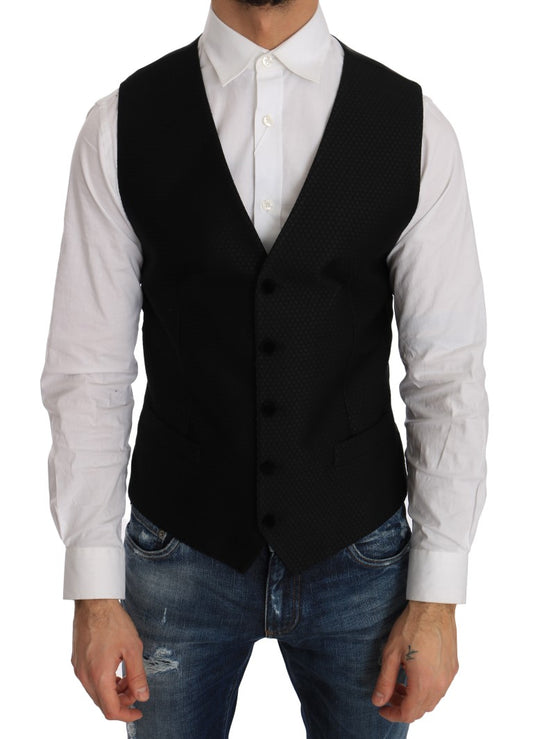 Dolce & Gabbana – Schwarze Weste mit Tupfenmuster