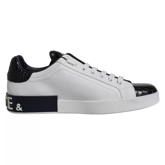 Dolce & Gabbana – Portofino-Sneakers aus weißem Leder mit Logo