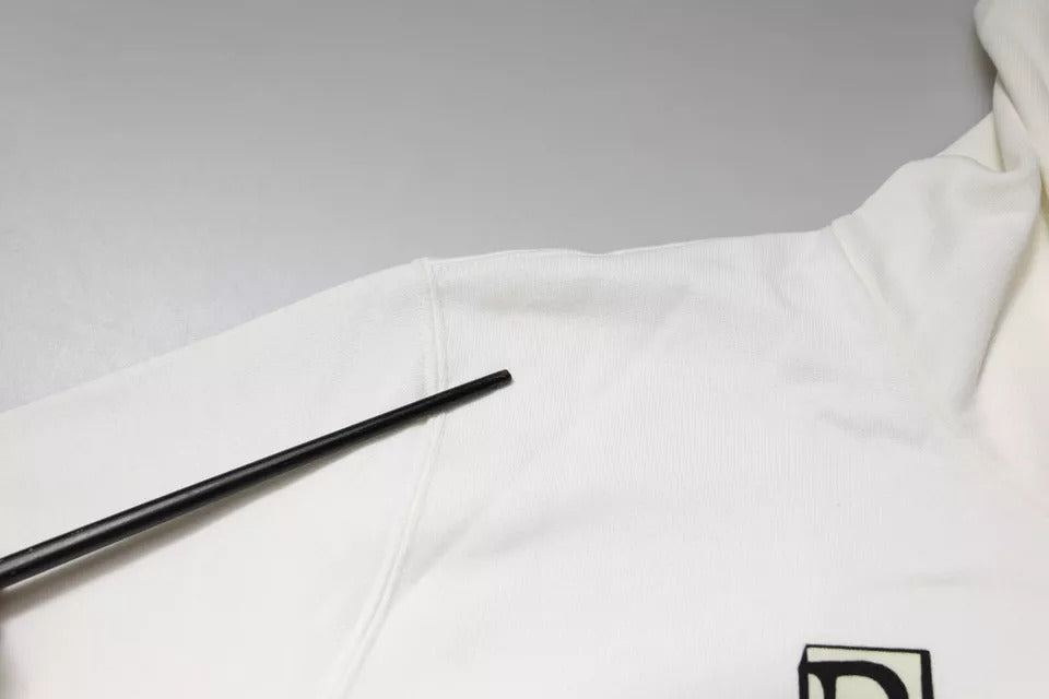 Dolce & Gabbana Weißer Caesar-Kapuzenpullover aus Baumwolle