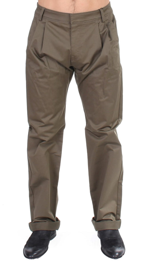 GF Ferre – Grüne Stretch-Baumwollhose mit bequemer Passform