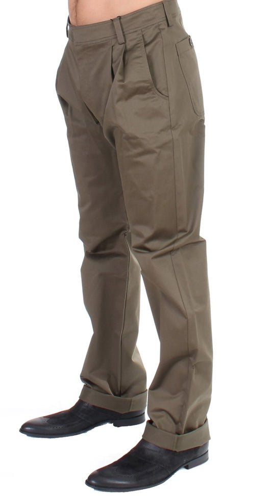 GF Ferre – Grüne Stretch-Baumwollhose mit bequemer Passform