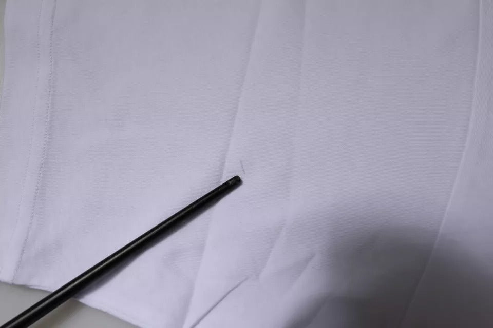 Dolce & Gabbana – Weißes T-Shirt aus Baumwolle mit Rundhalsausschnitt und DG-Logo