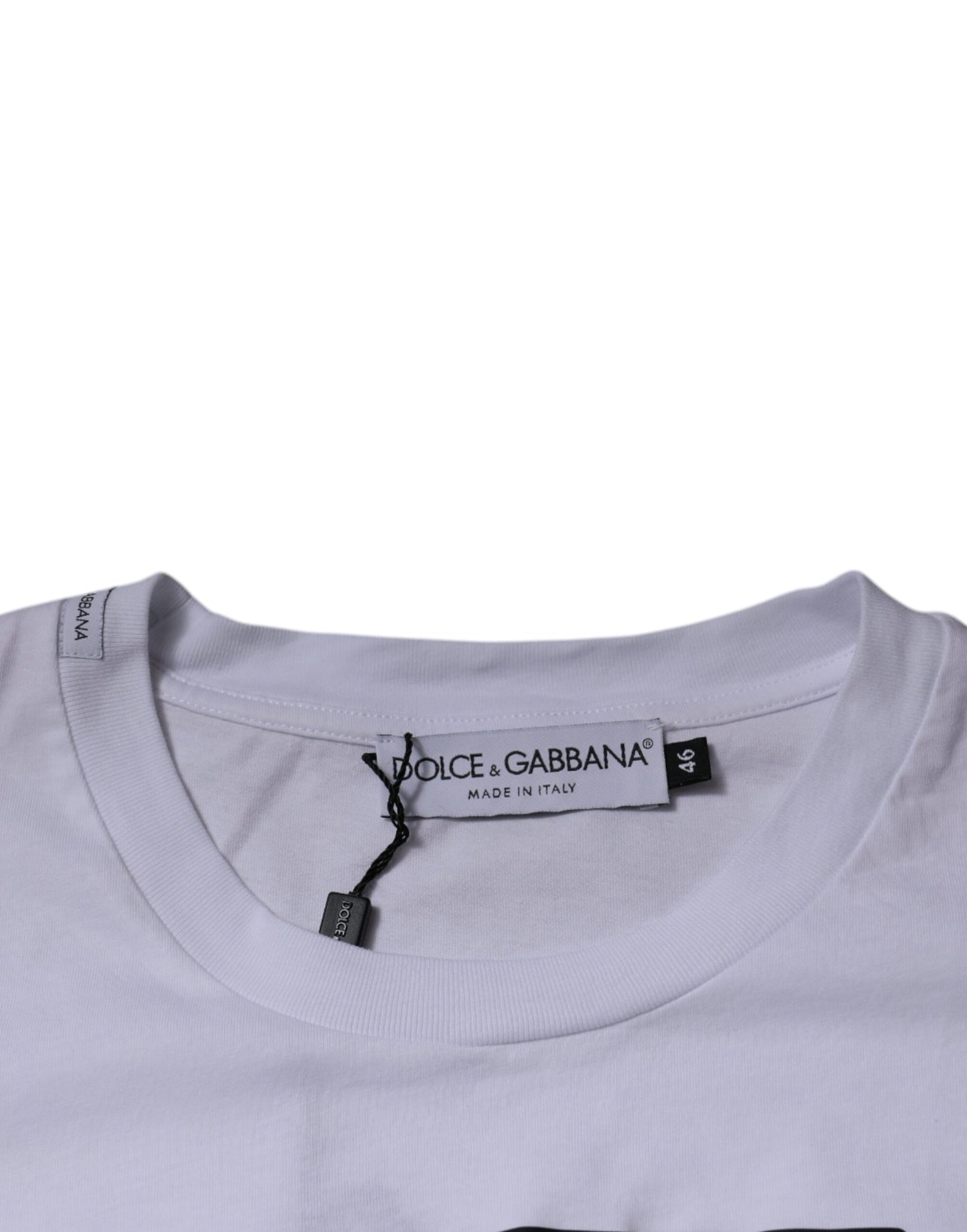 Dolce & Gabbana – Weißes T-Shirt aus Baumwolle mit Rundhalsausschnitt und DG-Logo