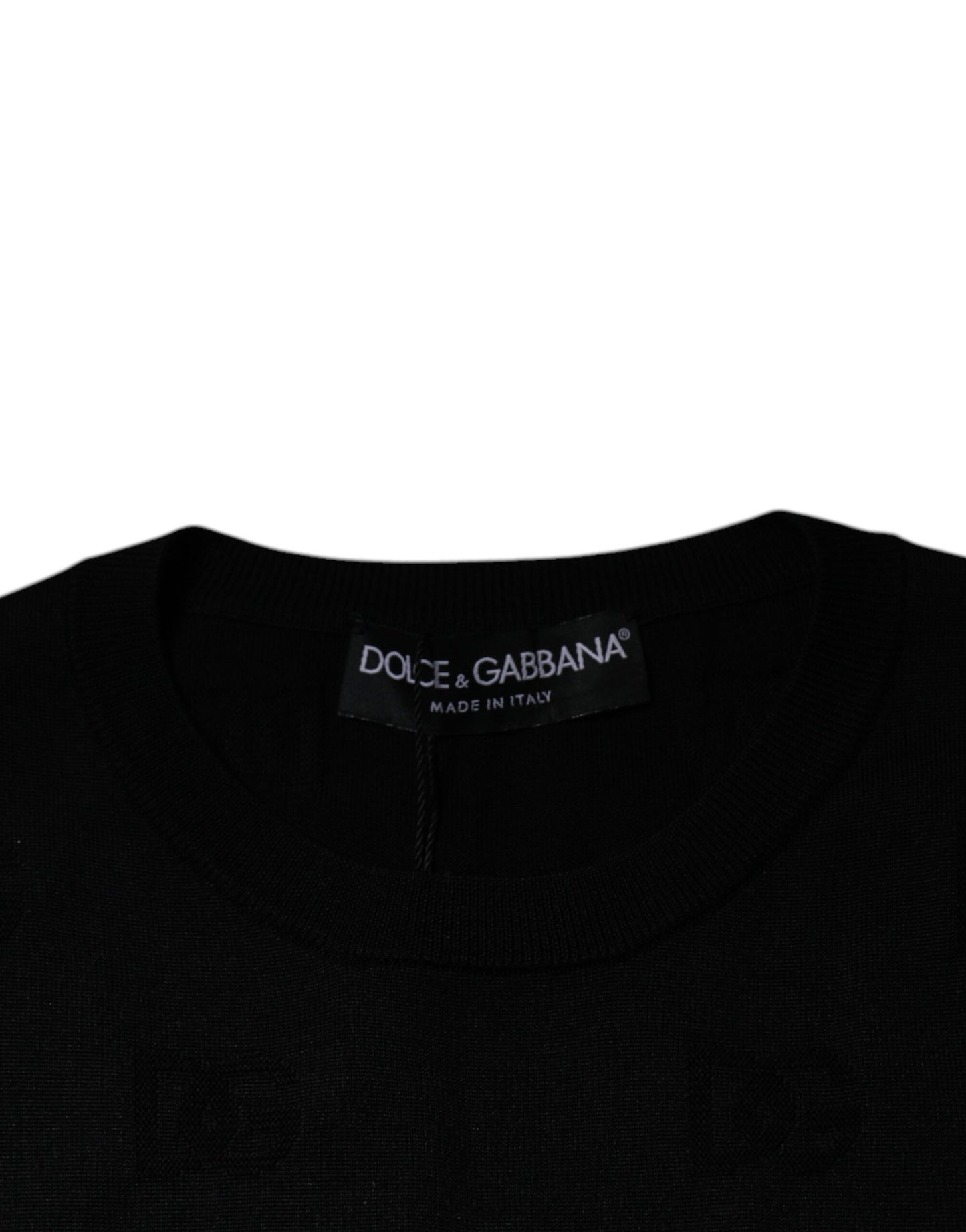 Dolce & Gabbana Schwarzes ärmelloses T-Shirt aus Seide mit Rundhalsausschnitt