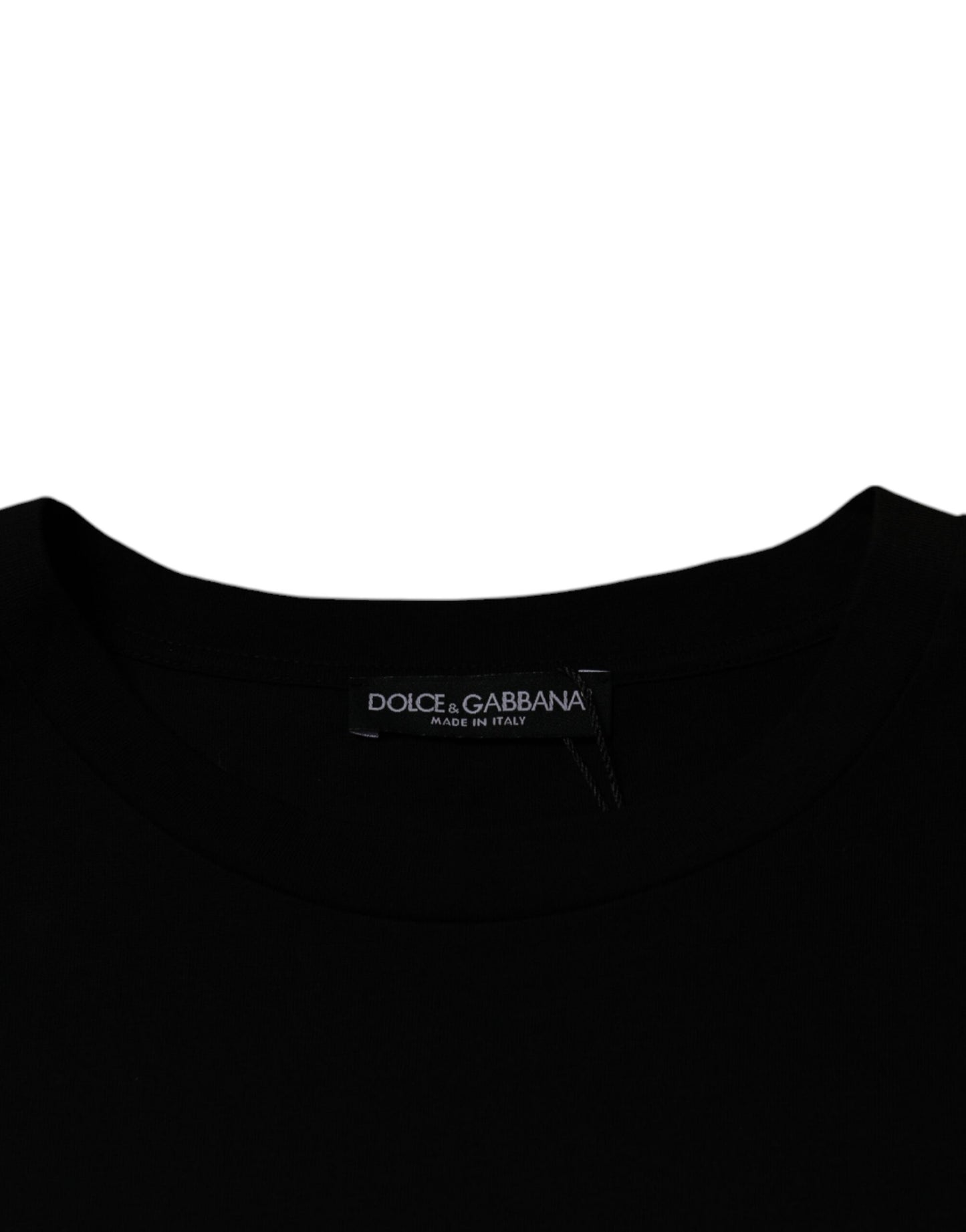 Dolce & Gabbana – Schwarzes, kurzärmliges T-Shirt mit Rundhalsausschnitt