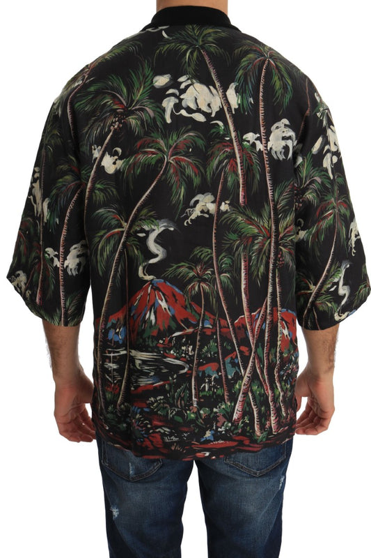 Dolce & Gabbana – Schwarzes Volcano Sicily – Kurzarm-T-Shirt