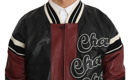 Dolce & Gabbana Leder Club Lounge Schwarz-Rote Jacke