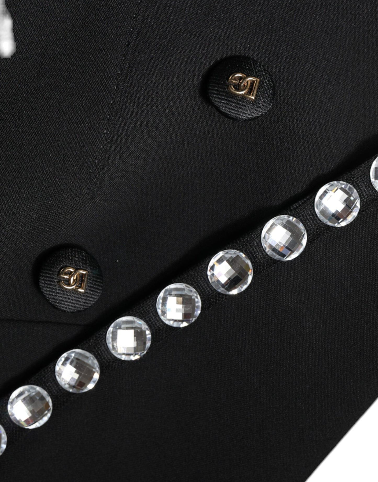 Dolce & Gabbana – Zweireihige Blazerjacke mit schwarzem Kristall