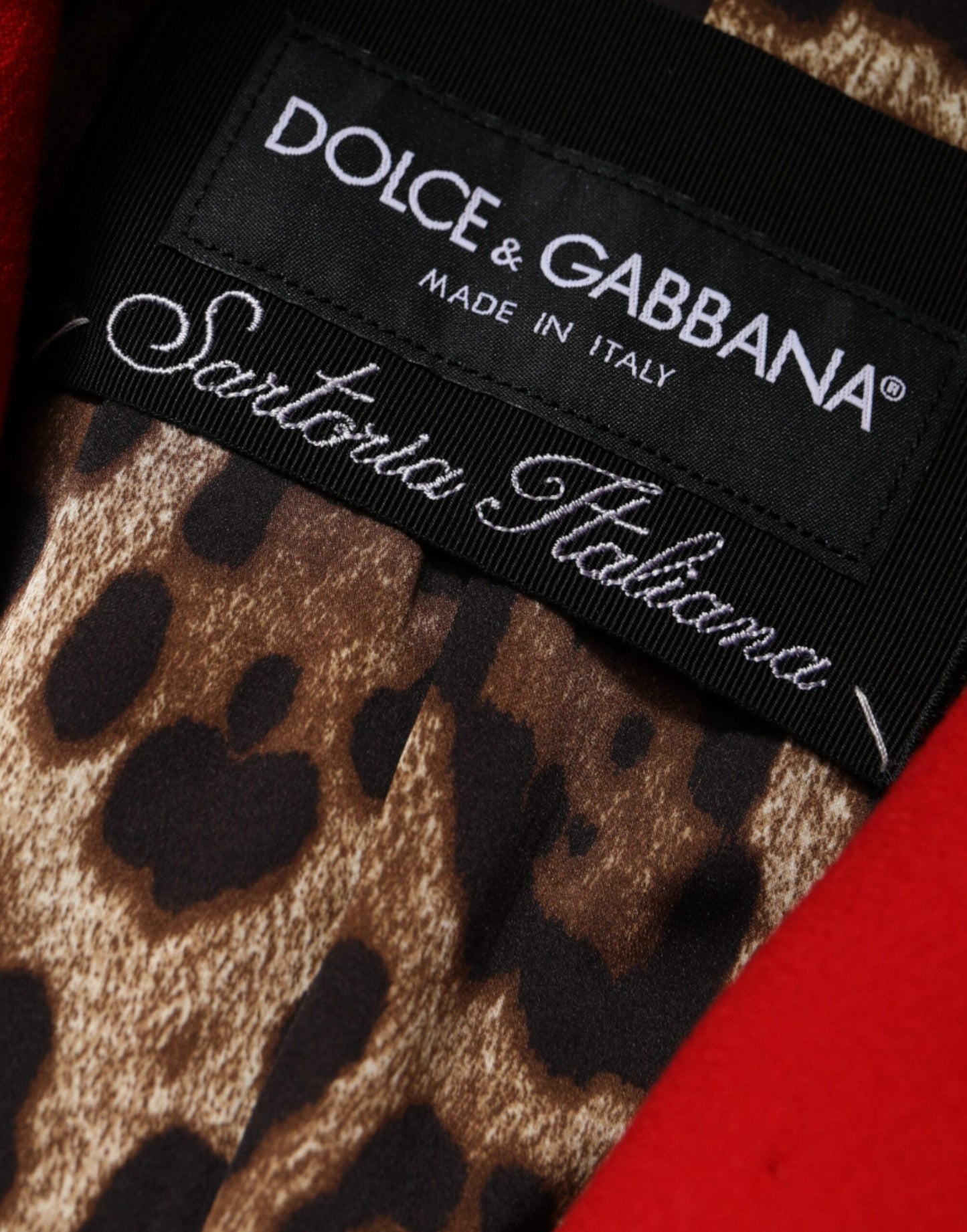 Dolce & Gabbana Rote Jacquard-Trenchcoat-Jacke aus Wolle für Damen