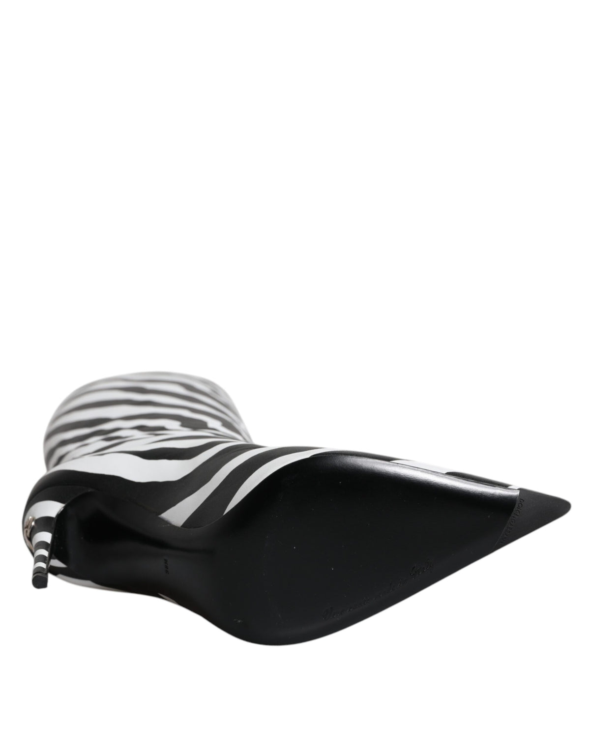 Dolce & Gabbana Schwarz Weiß Zebra Heels Hohe Stiefel Schuhe