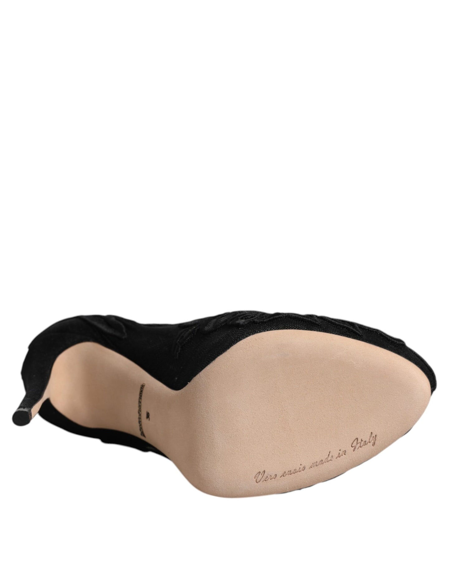 Dolce & Gabbana – Schwarze Stretch-Absätze aus Tüll mit wadenlangen Stiefeln