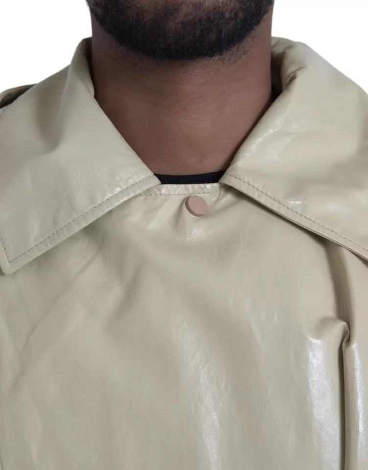 Bottega Veneta Beige Trenchcoatjacke aus Lammleder