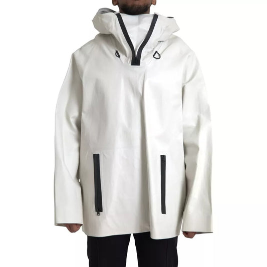 Bottega Veneta Herren Wasserdichte Jacke Blouson aus weißem Leder