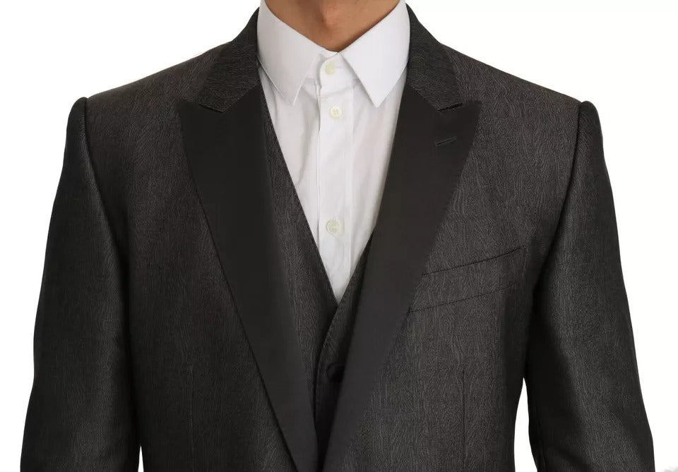 Dolce & Gabbana Grauer MARTINI 2-teiliger Weste-Mantel-Blazer