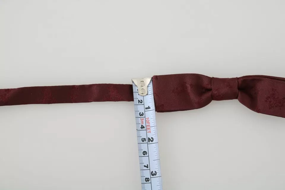 Dolce & Gabbana Bordeauxfarbene, verstellbare Fliege aus Seidenblumen-Faille