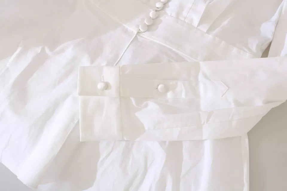 Dolce & Gabbana Schwarz Weiß Dekorative Knöpfe Tops Hemd Bluse